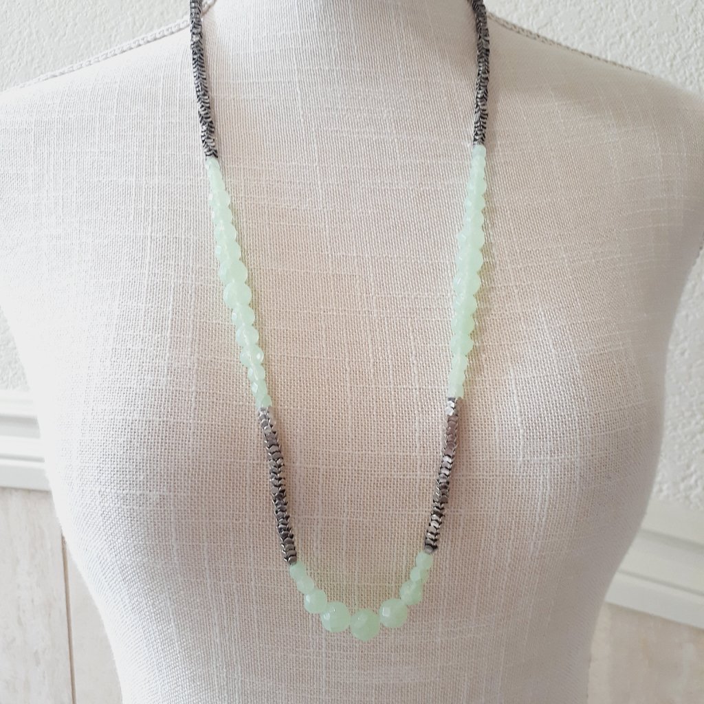 Berry Mixed Bead And Metal Necklace